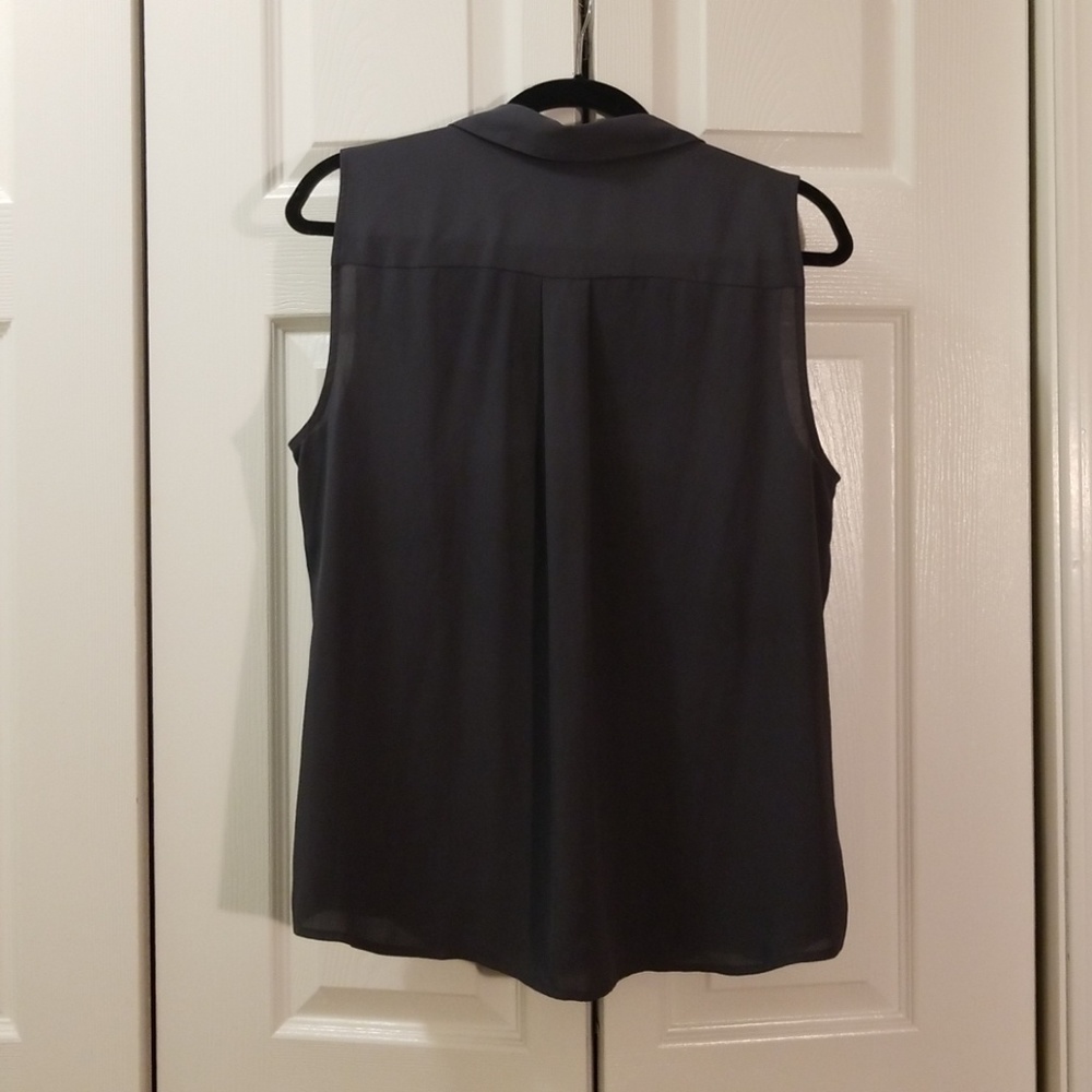 Loft Gray Sleeveless Button Up - Picture 2 of 2